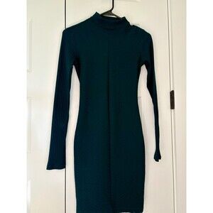 Forever 21 Long Sleeve Dress Dark Green Small